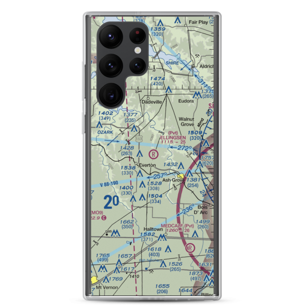 Ellingsen Field (MO34) VFR Sectional Samsung Case Samsung Galaxy S22 Ultra model shown