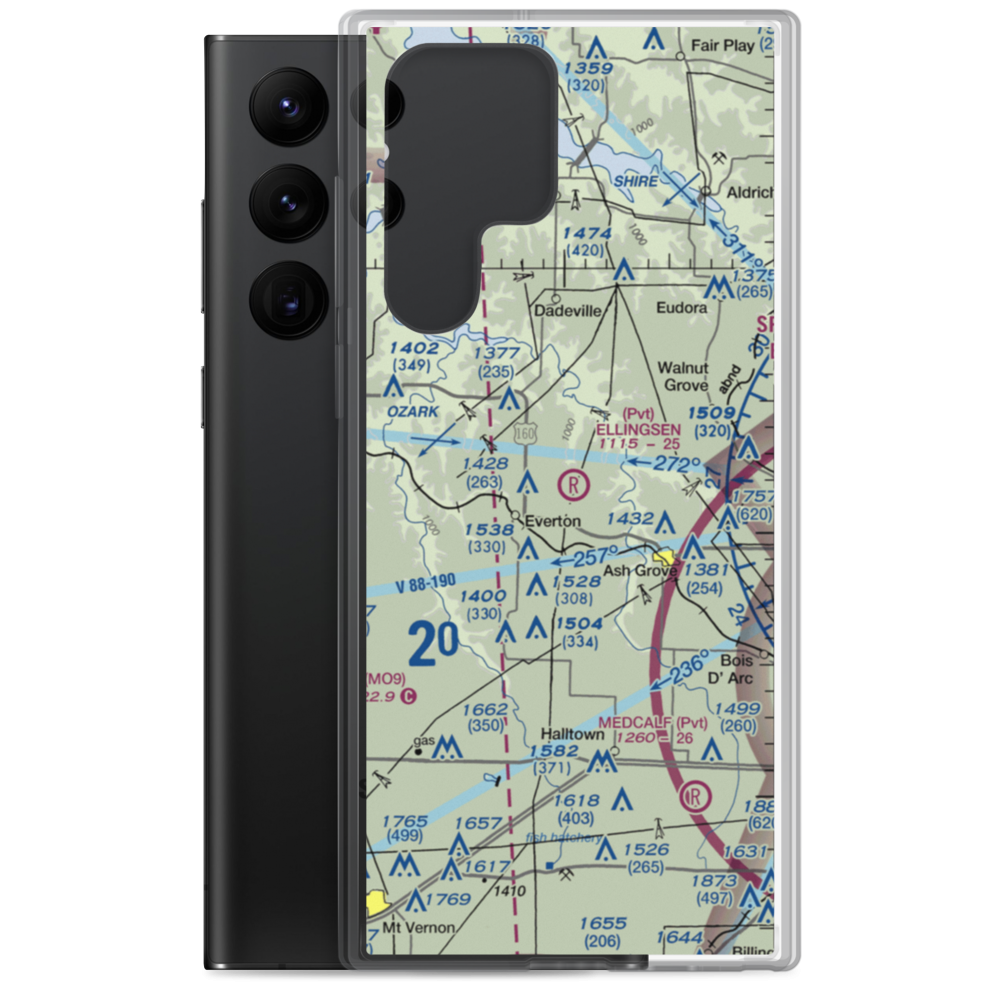 Ellingsen Field (MO34) VFR Sectional Samsung Case Samsung Galaxy S22 Ultra model shown