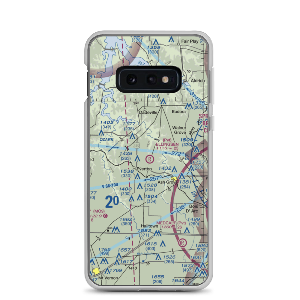 Ellingsen Field (MO34) VFR Sectional Samsung Case Samsung Galaxy S10e model shown