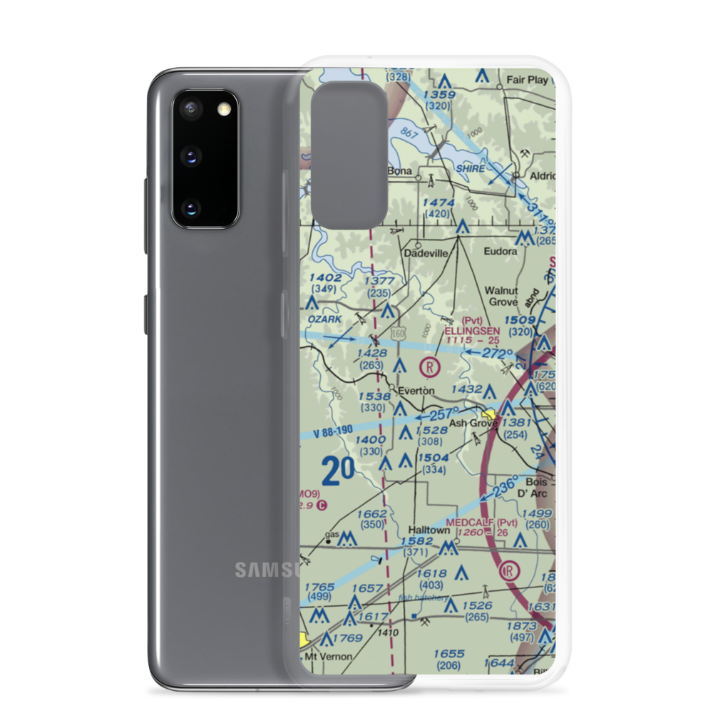 Ellingsen Field (MO34) VFR Sectional Samsung Case Samsung Galaxy S20 model shown