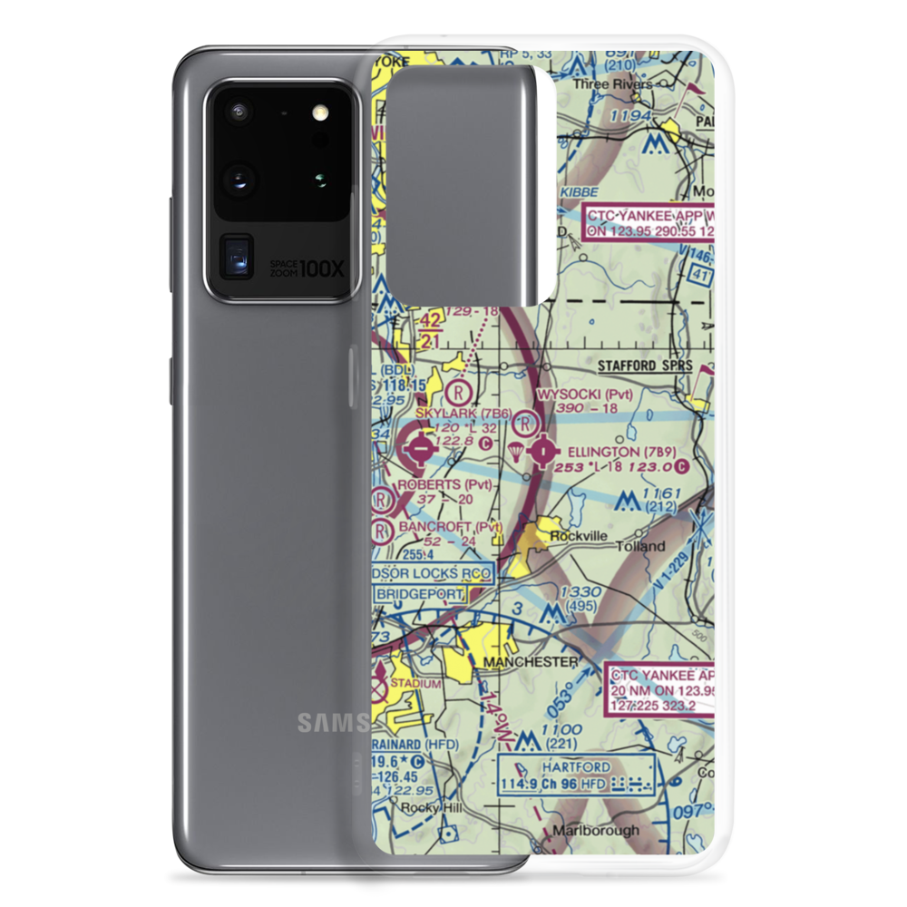 Ellington Airport (7B9) VFR Sectional Samsung Case Samsung Galaxy S20 Ultra model shown