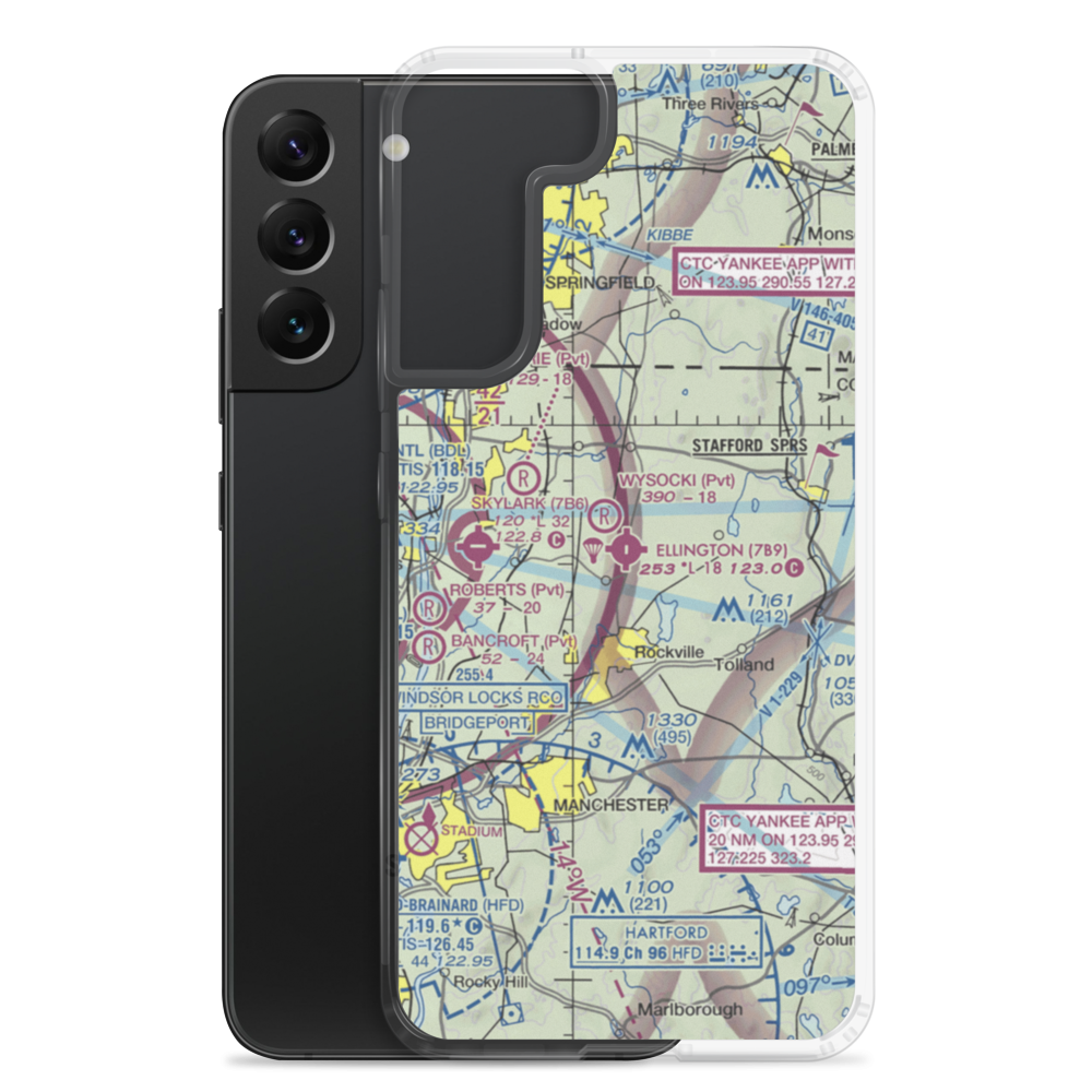 Ellington Airport (7B9) VFR Sectional Samsung Case Samsung Galaxy S22 Plus model shown