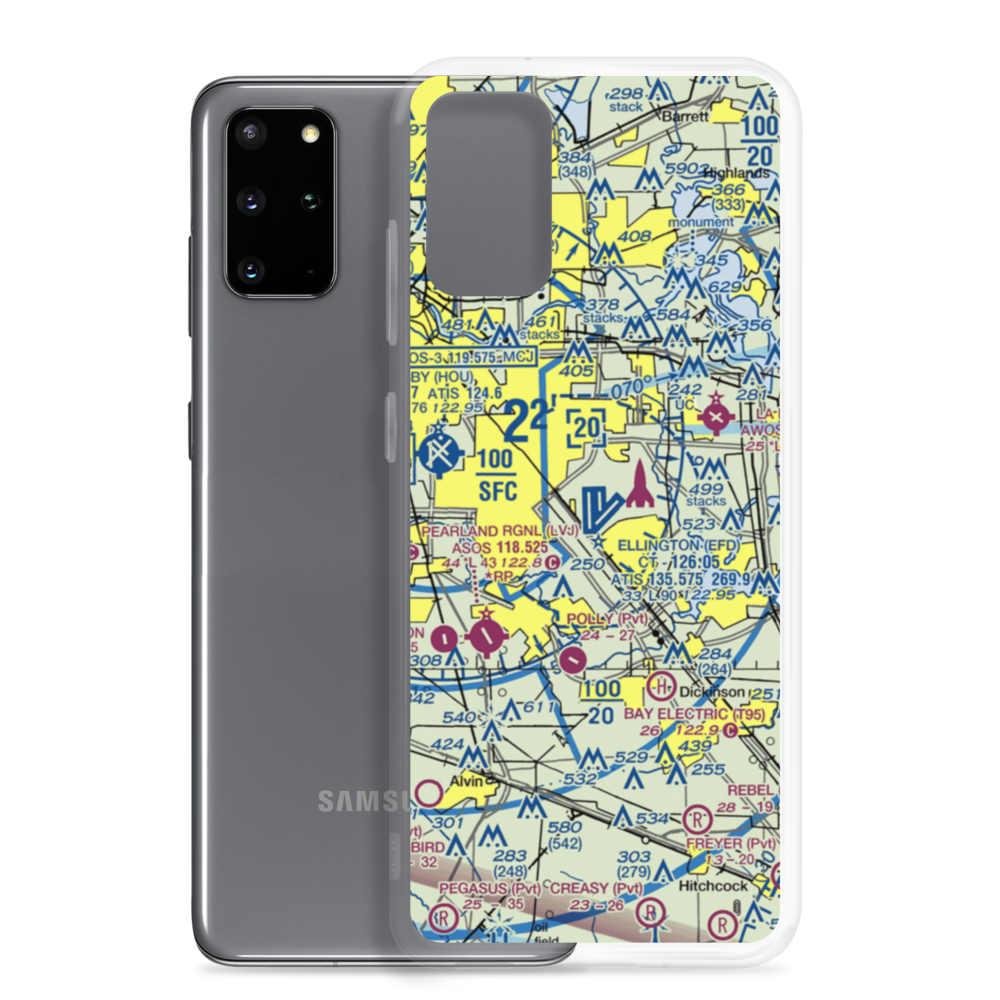 Ellington Airport (EFD) VFR Sectional Samsung Case Samsung Galaxy S20 Plus model shown