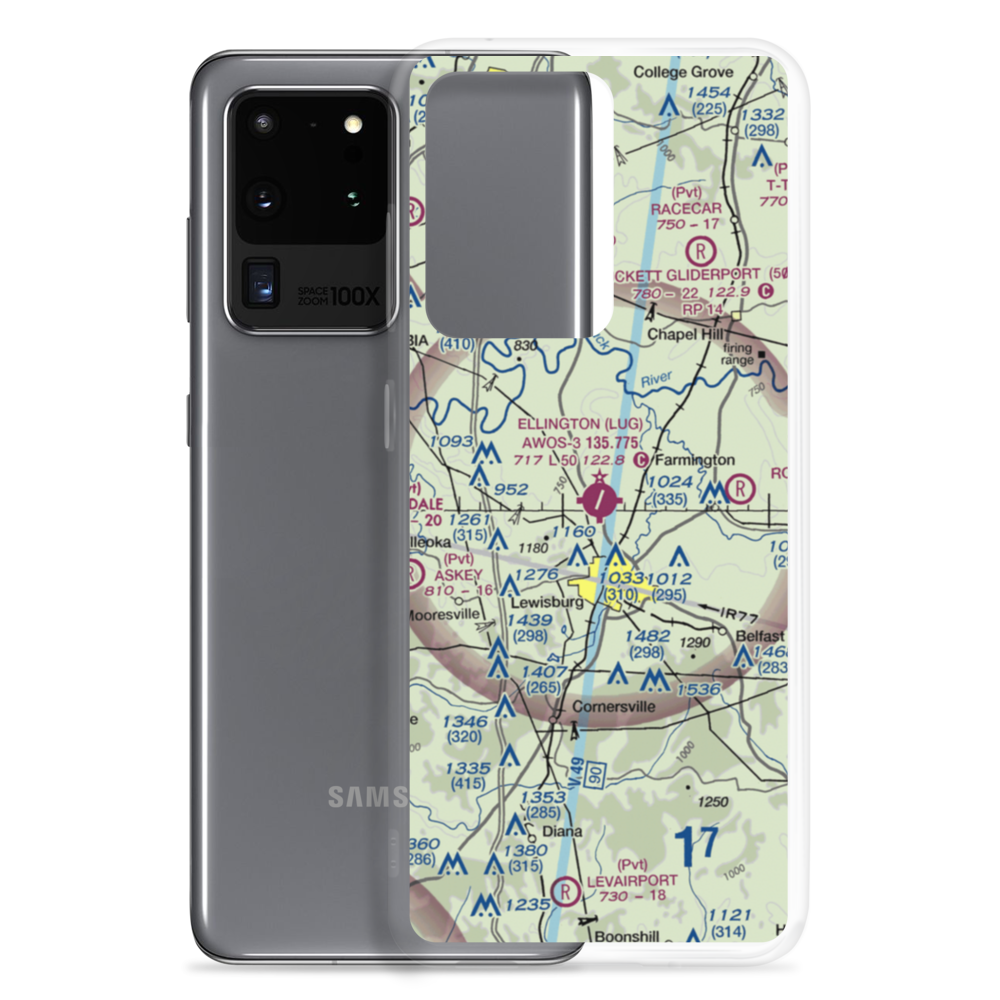 Ellington Airport (LUG) VFR Sectional Samsung Case Samsung Galaxy S20 Ultra model shown