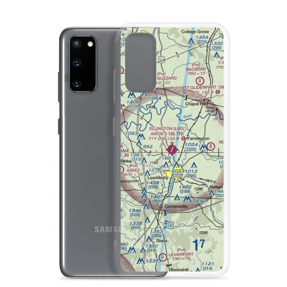 Ellington Airport (LUG) VFR Sectional Samsung Case Samsung Galaxy S20 model shown
