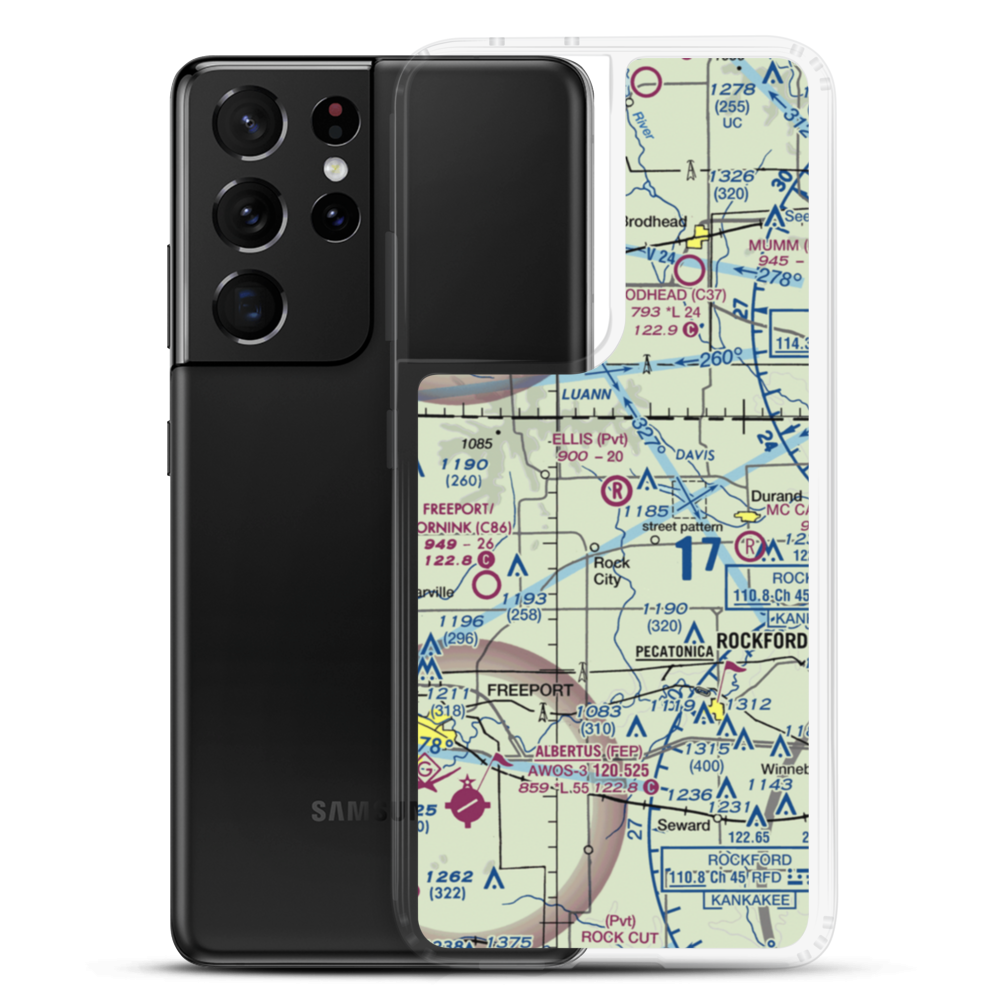 Ellis Airport (IL23) VFR Sectional Samsung Case Samsung Galaxy S21 Ultra model shown