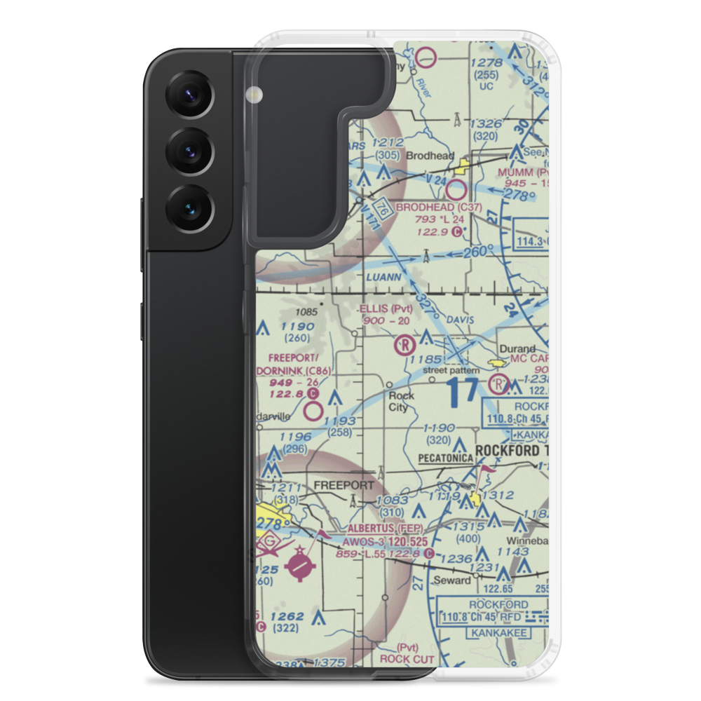 Ellis Airport (IL23) VFR Sectional Samsung Case Samsung Galaxy S22 Plus model shown