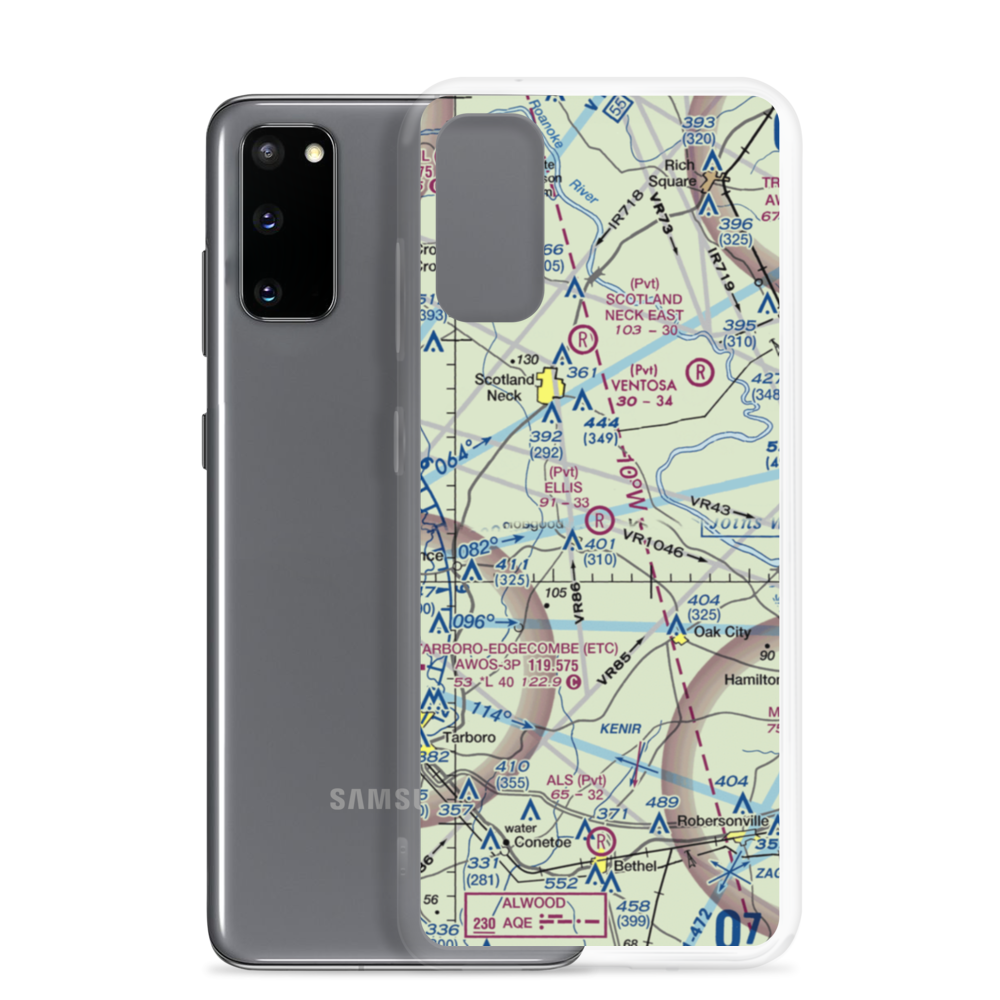 Ellis Airport (NC84) VFR Sectional Samsung Case Samsung Galaxy S20 model shown