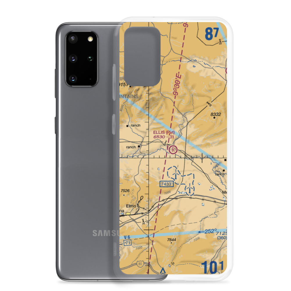 Ellis Ranch Airport (WY17) VFR Sectional Samsung Case Samsung Galaxy S20 Plus model shown