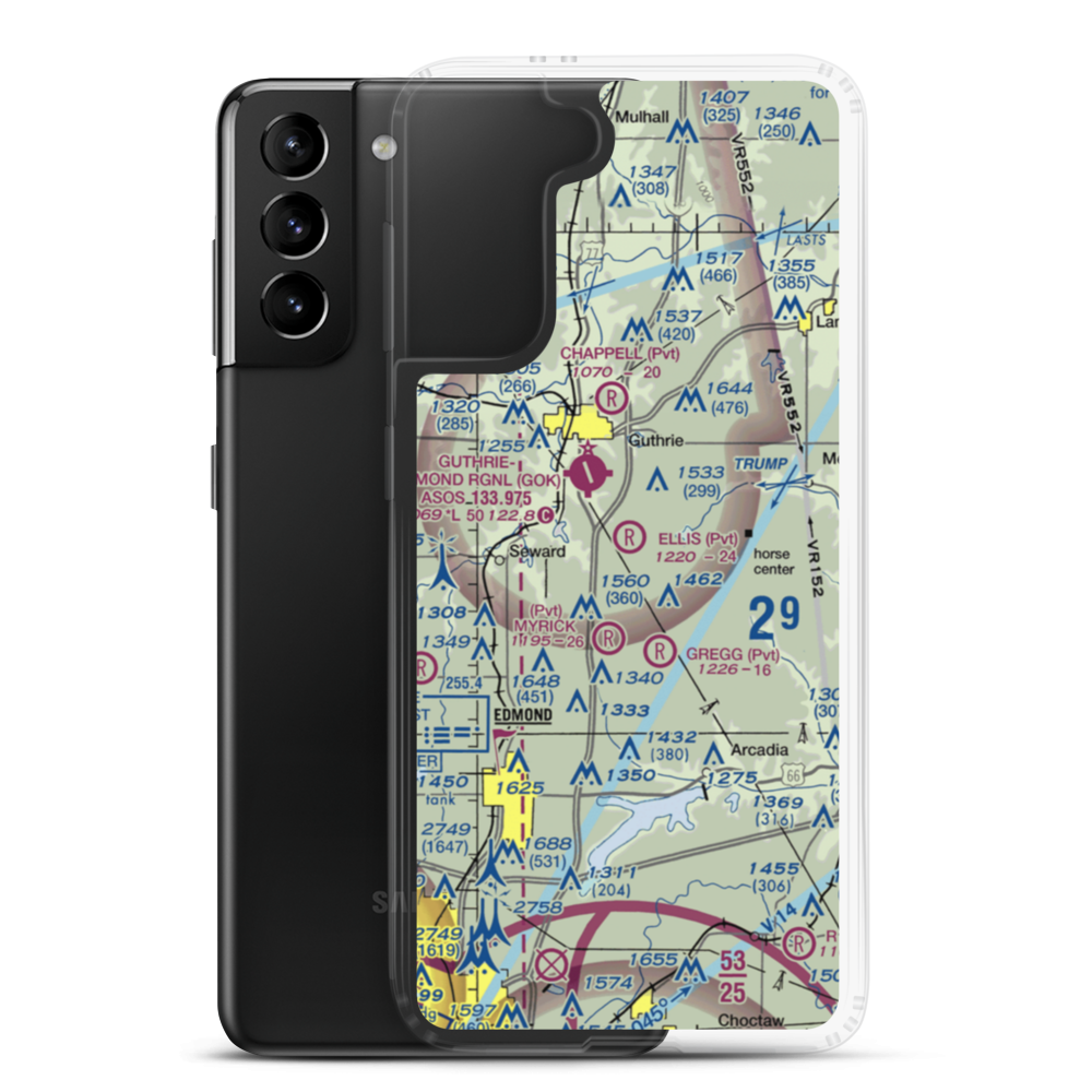 Ellis/Harvey Airport (0OK6) VFR Sectional Samsung Case Samsung Galaxy S21 Plus model shown