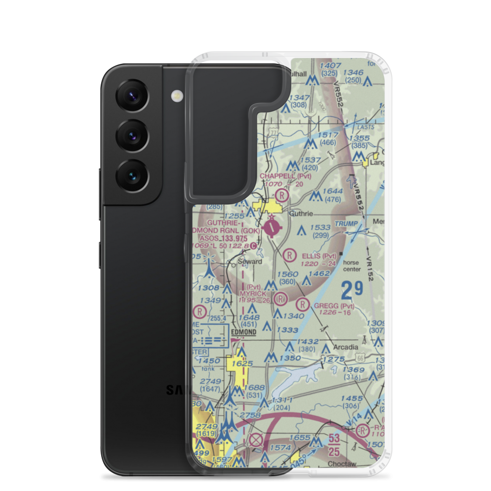 Ellis/Harvey Airport (0OK6) VFR Sectional Samsung Case Samsung Galaxy S22 model shown