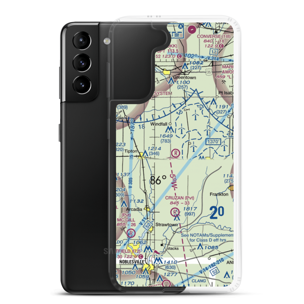 Ellison Airport (35IN) VFR Sectional Samsung Case Samsung Galaxy S21 Plus model shown