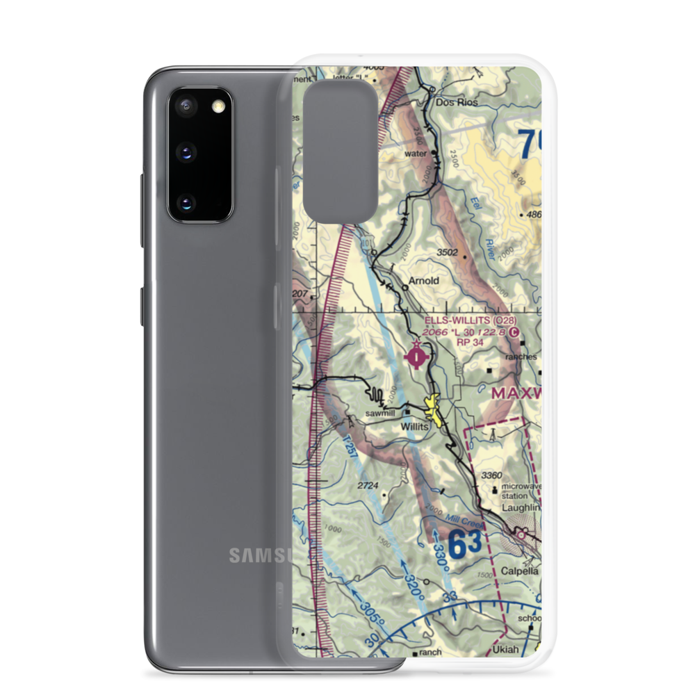 Ells Field Willits Municipal Airport (O28) VFR Sectional Samsung Case Samsung Galaxy S20 model shown