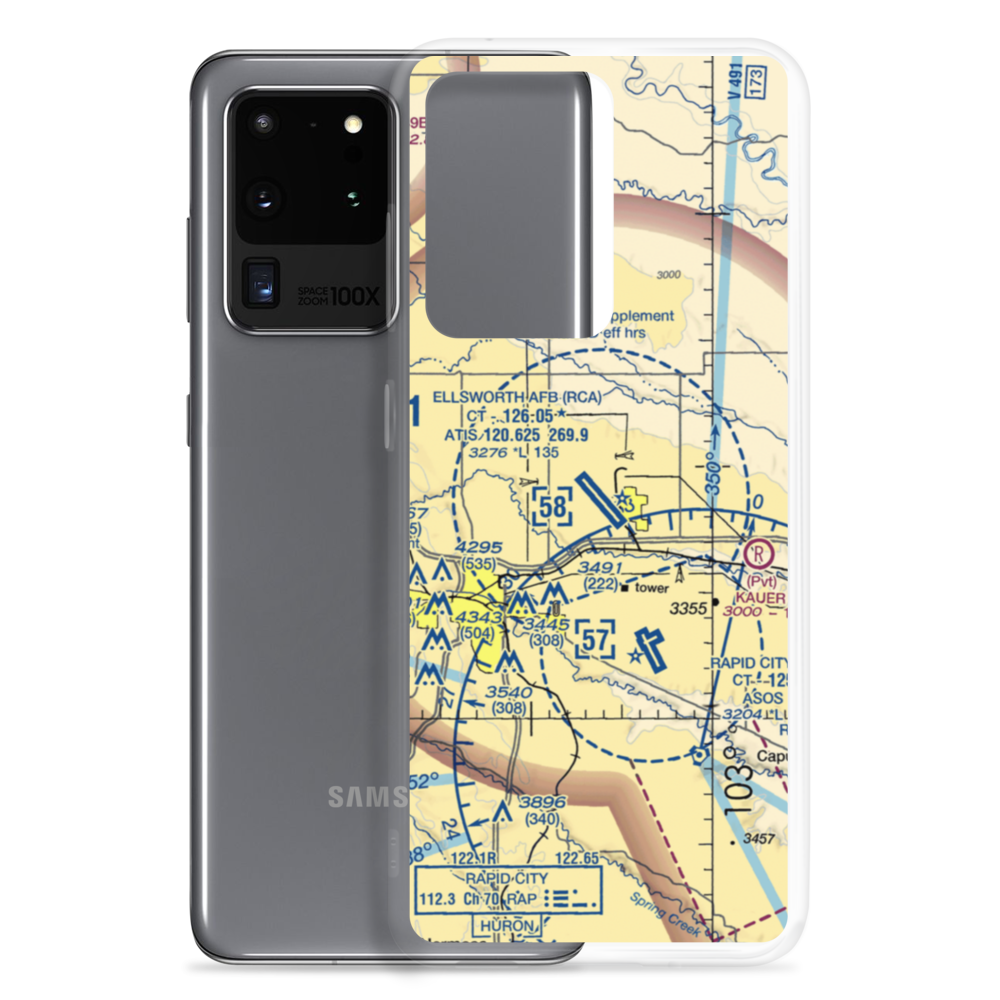 Ellsworth Air Force Base (RCA) VFR Sectional Samsung Case Samsung Galaxy S20 Ultra model shown