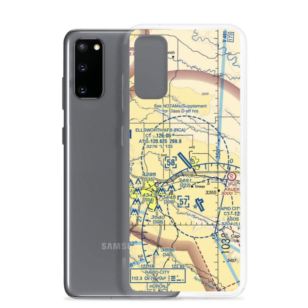 Ellsworth Air Force Base (RCA) VFR Sectional Samsung Case Samsung Galaxy S20 model shown
