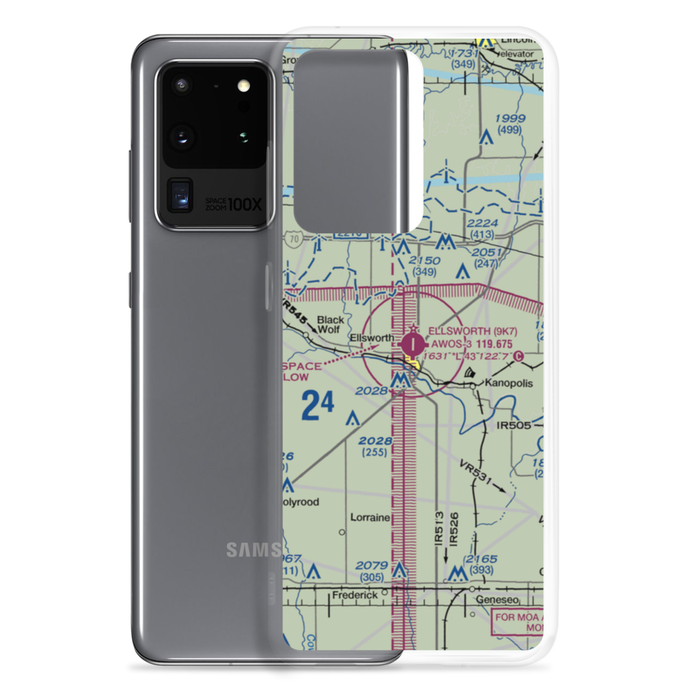 Ellsworth Municipal Airport (9K7) VFR Sectional Samsung Case Samsung Galaxy S20 Ultra model shown