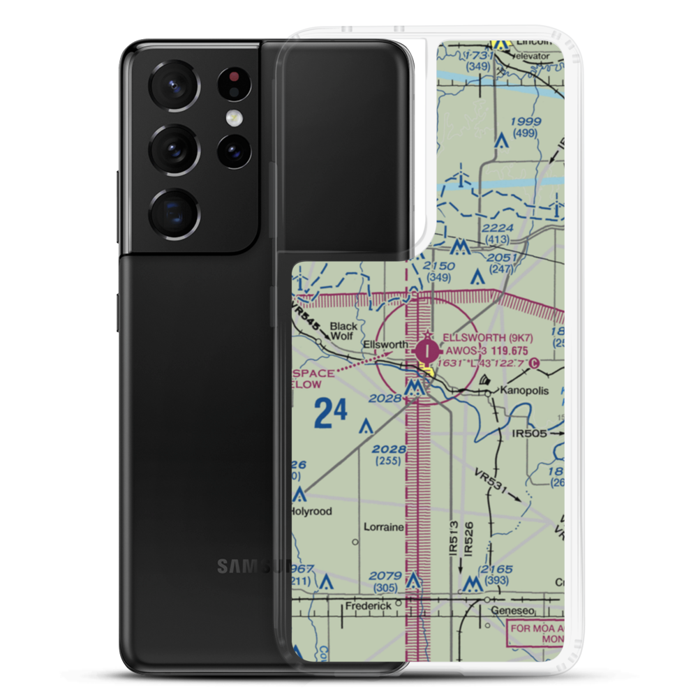 Ellsworth Municipal Airport (9K7) VFR Sectional Samsung Case Samsung Galaxy S21 Ultra model shown