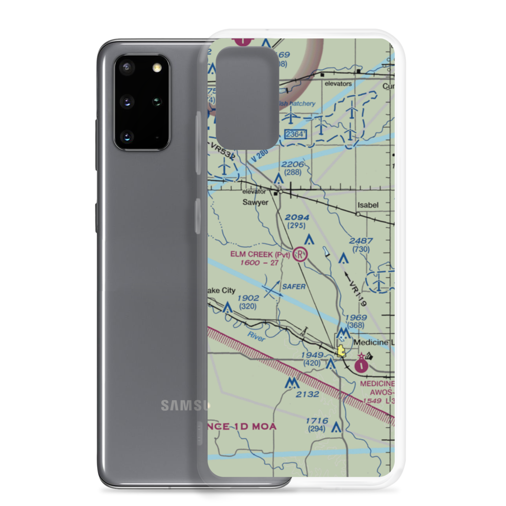 Elm Creek Farms Airport (99KS) VFR Sectional Samsung Case Samsung Galaxy S20 Plus model shown