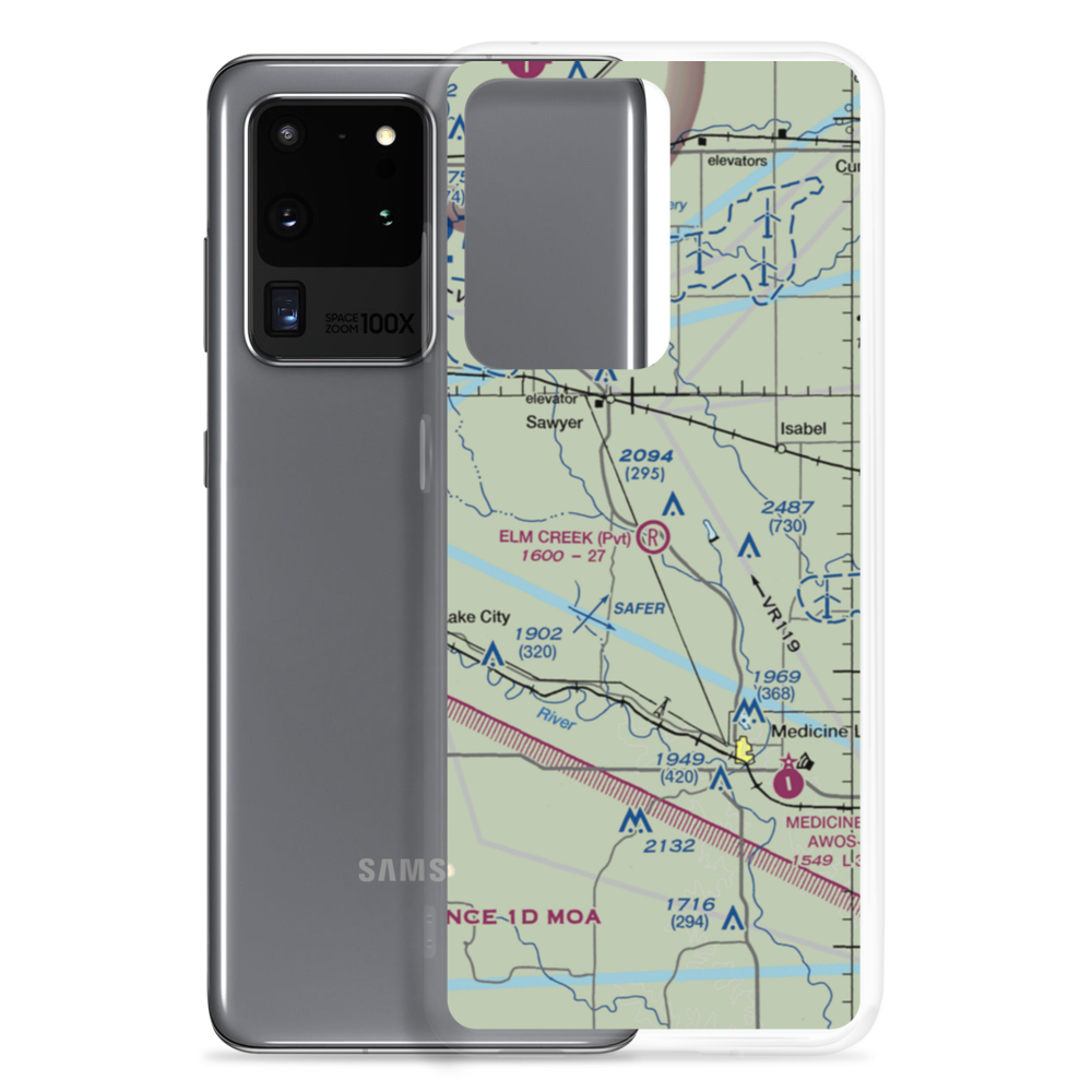 Elm Creek Farms Airport (99KS) VFR Sectional Samsung Case Samsung Galaxy S20 Ultra model shown