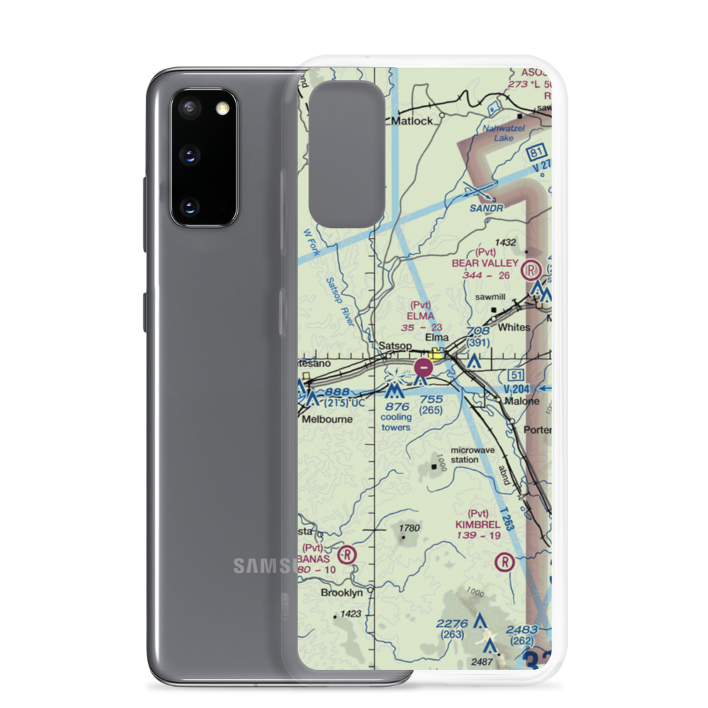Elma Municipal Airport (1WA7) VFR Sectional Samsung Case Samsung Galaxy S20 model shown
