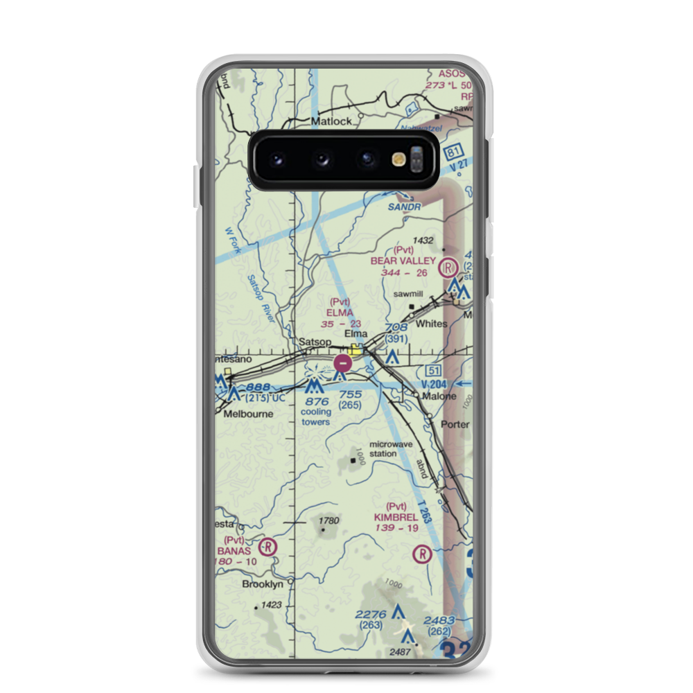 Elma Municipal Airport (4W8) VFR Sectional Samsung Case Samsung Galaxy S10 model shown