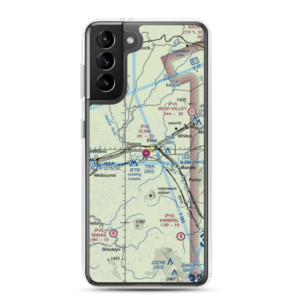 Elma Municipal Airport (4W8) VFR Sectional Samsung Case Samsung Galaxy S21 Plus model shown
