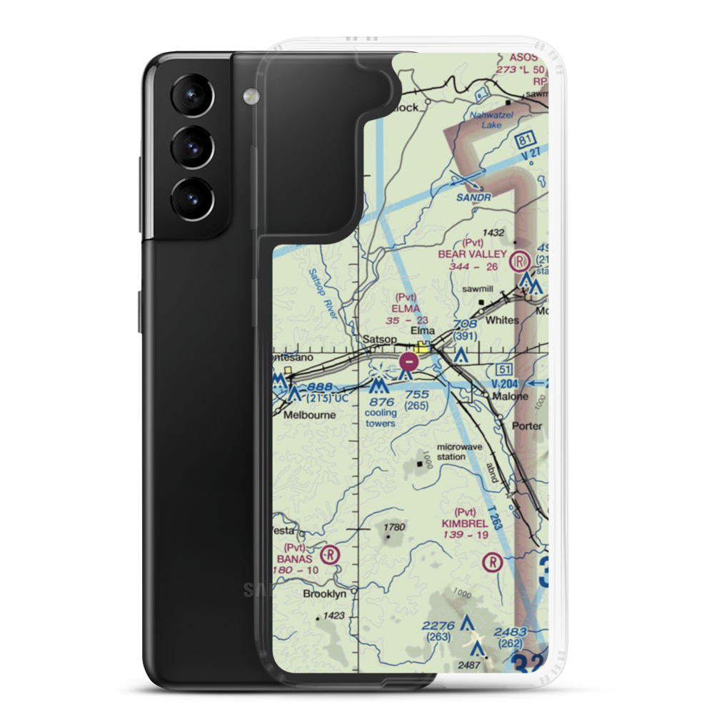 Elma Municipal Airport (4W8) VFR Sectional Samsung Case Samsung Galaxy S21 Plus model shown