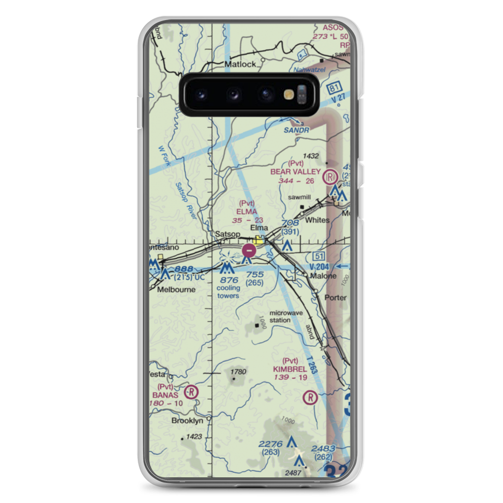 Elma Municipal Airport (4W8) VFR Sectional Samsung Case Samsung Galaxy S10+ model shown