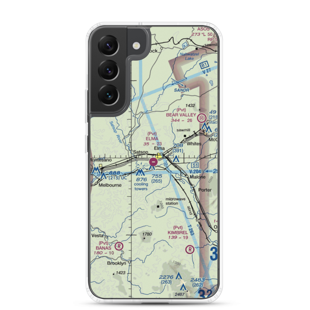 Elma Municipal Airport (4W8) VFR Sectional Samsung Case Samsung Galaxy S22 Plus model shown