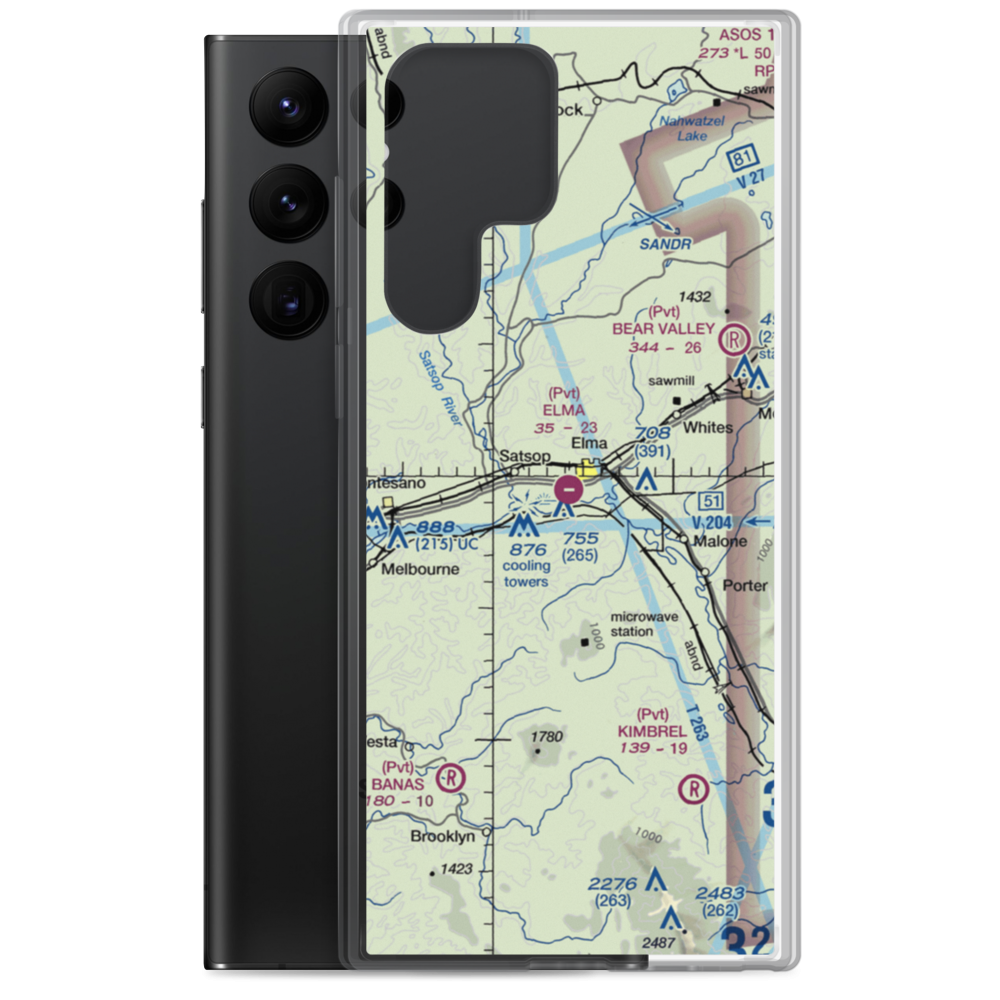 Elma Municipal Airport (4W8) VFR Sectional Samsung Case Samsung Galaxy S22 Ultra model shown