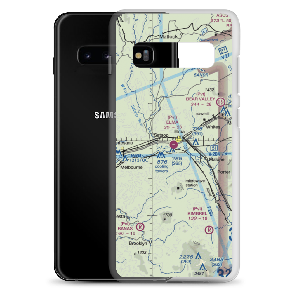 Elma Municipal Airport (4W8) VFR Sectional Samsung Case Samsung Galaxy S10+ model shown