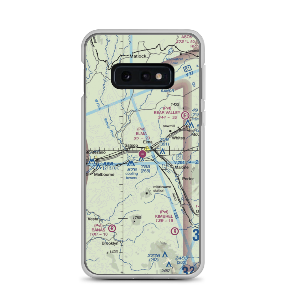 Elma Municipal Airport (4W8) VFR Sectional Samsung Case Samsung Galaxy S10e model shown