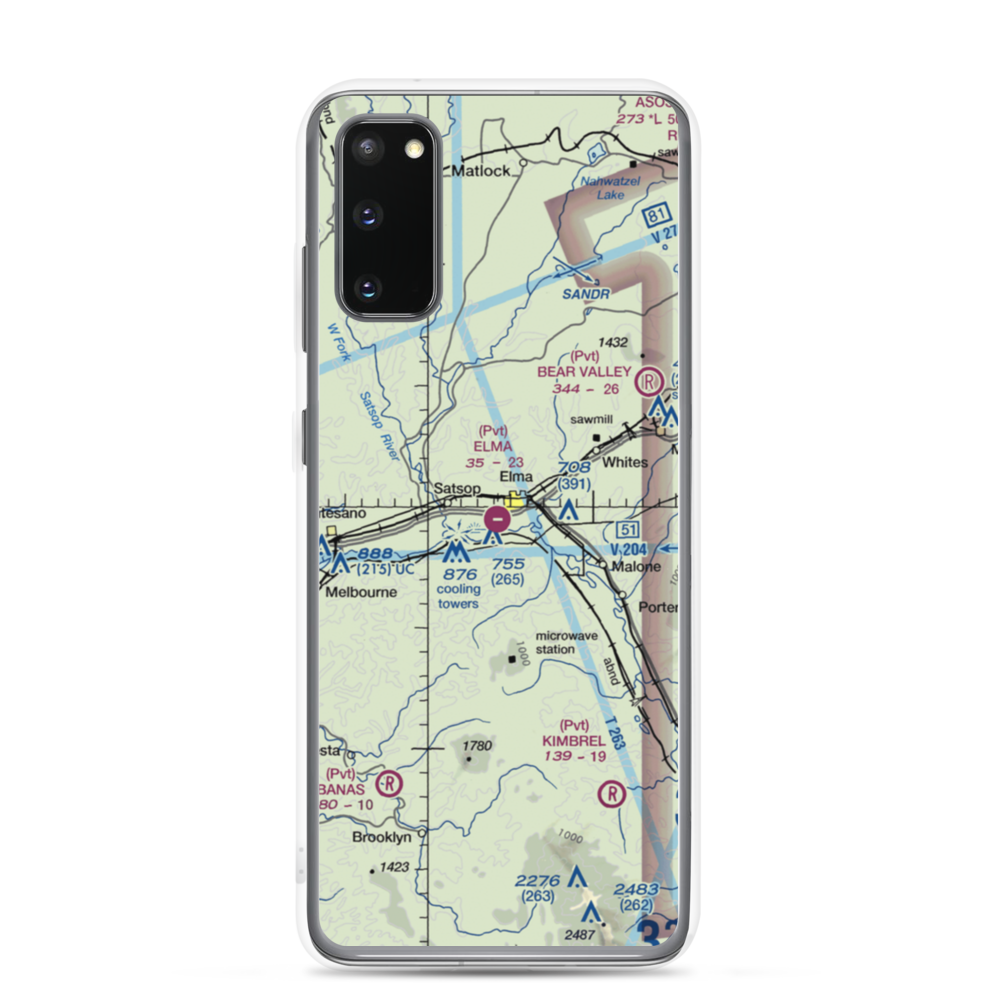 Elma Municipal Airport (4W8) VFR Sectional Samsung Case Samsung Galaxy S20 model shown