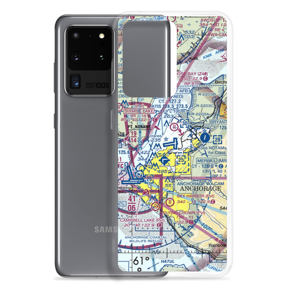 Elmendorf Air Force Base (EDF) VFR Sectional Samsung Case Samsung Galaxy S20 Ultra model shown