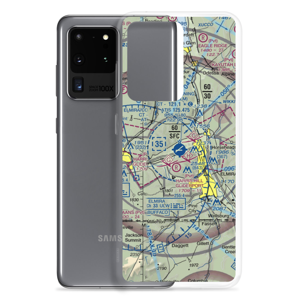 Elmira Corning Regional Airport (ELM) VFR Sectional Samsung Case Samsung Galaxy S20 Ultra model shown