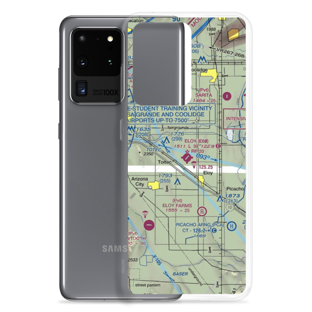 Eloy Municipal Airport (E60) VFR Sectional Samsung Case Samsung Galaxy S20 Ultra model shown