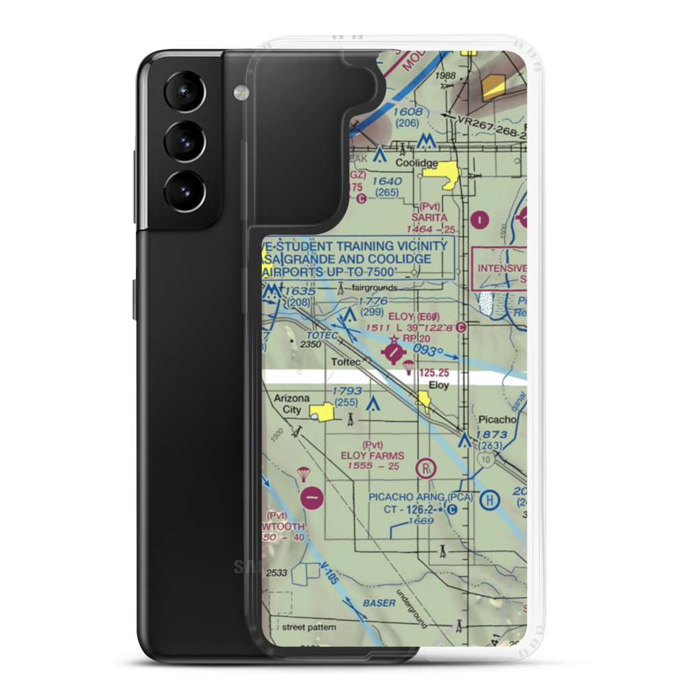 Eloy Municipal Airport (E60) VFR Sectional Samsung Case Samsung Galaxy S21 Plus model shown