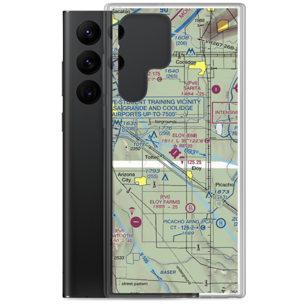 Eloy Municipal Airport (E60) VFR Sectional Samsung Case Samsung Galaxy S22 Ultra model shown