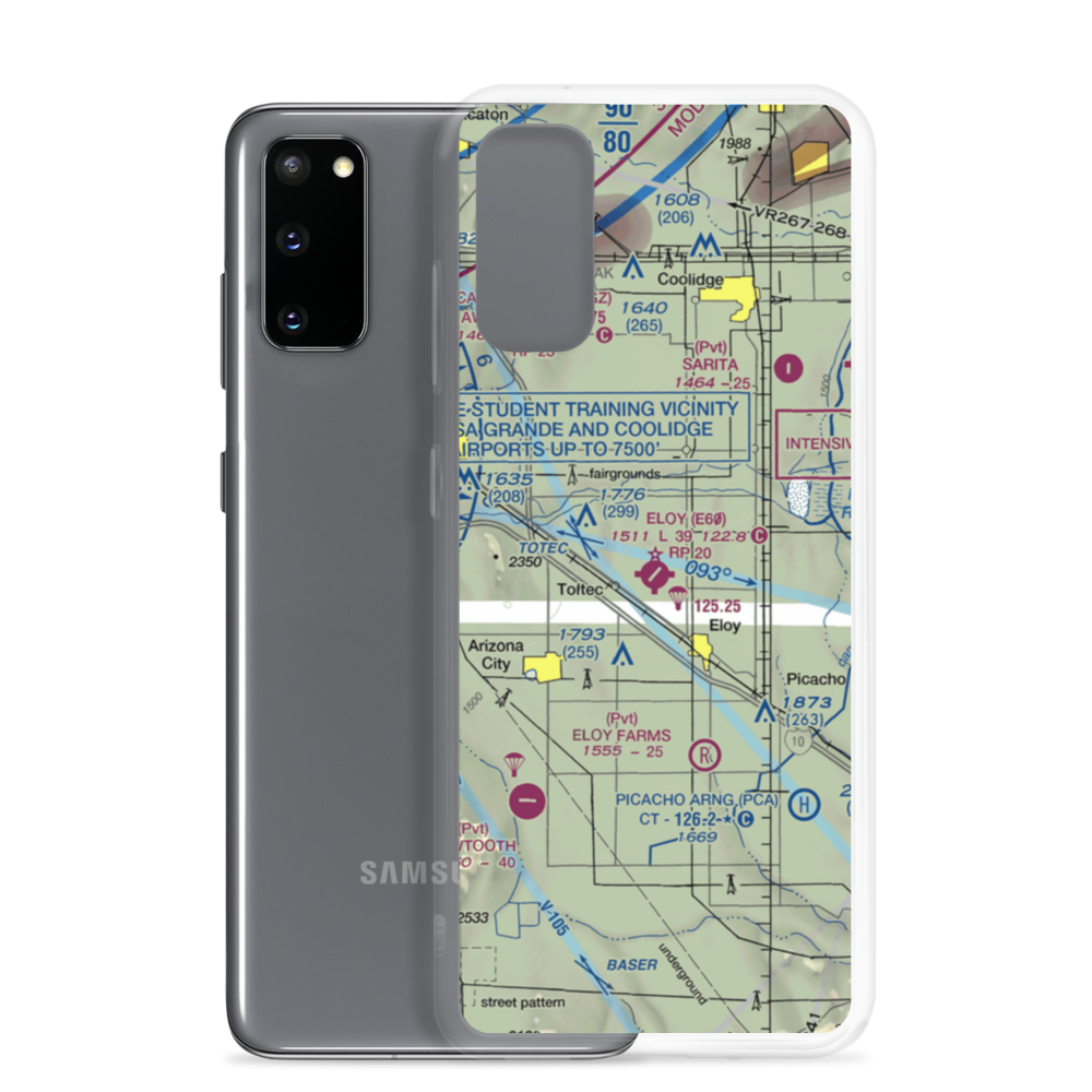 Eloy Municipal Airport (E60) VFR Sectional Samsung Case Samsung Galaxy S20 model shown