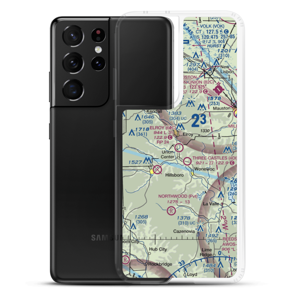 Elroy Municipal Airport (60C) VFR Sectional Samsung Case Samsung Galaxy S21 Ultra model shown
