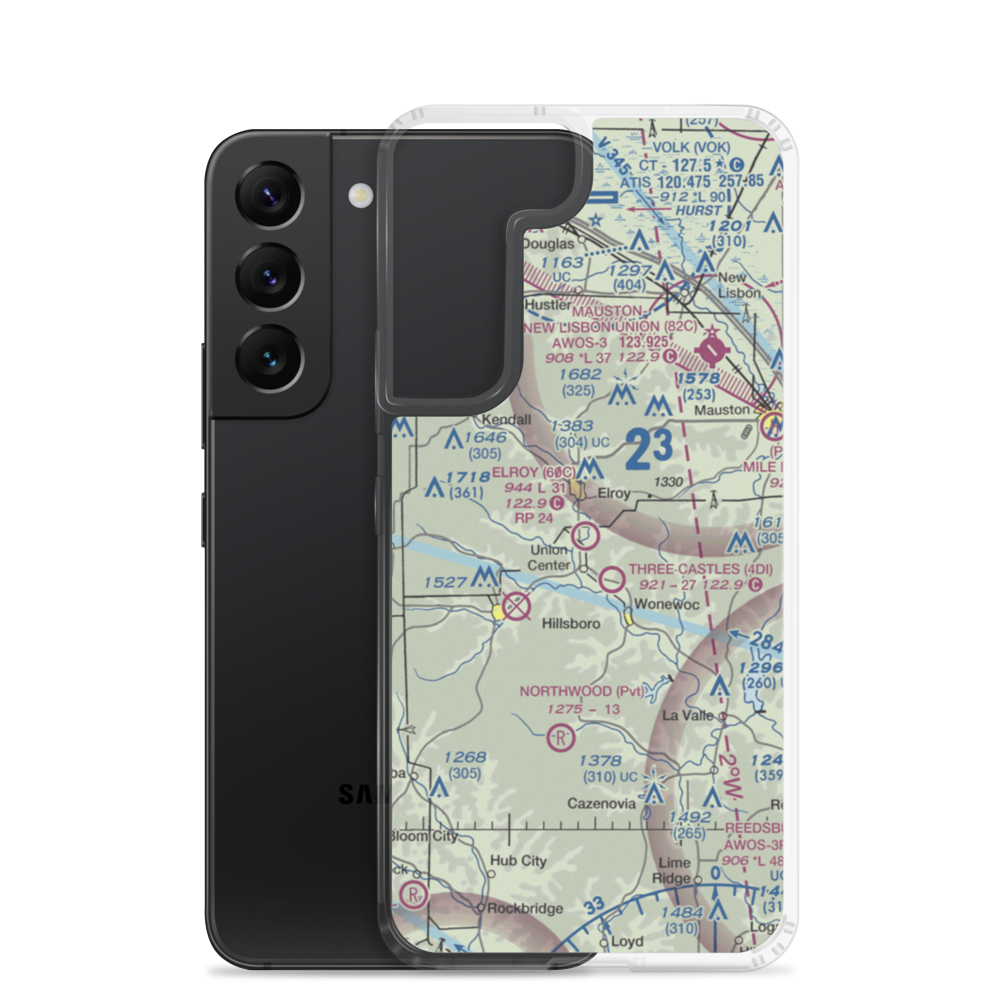 Elroy Municipal Airport (60C) VFR Sectional Samsung Case Samsung Galaxy S22 model shown