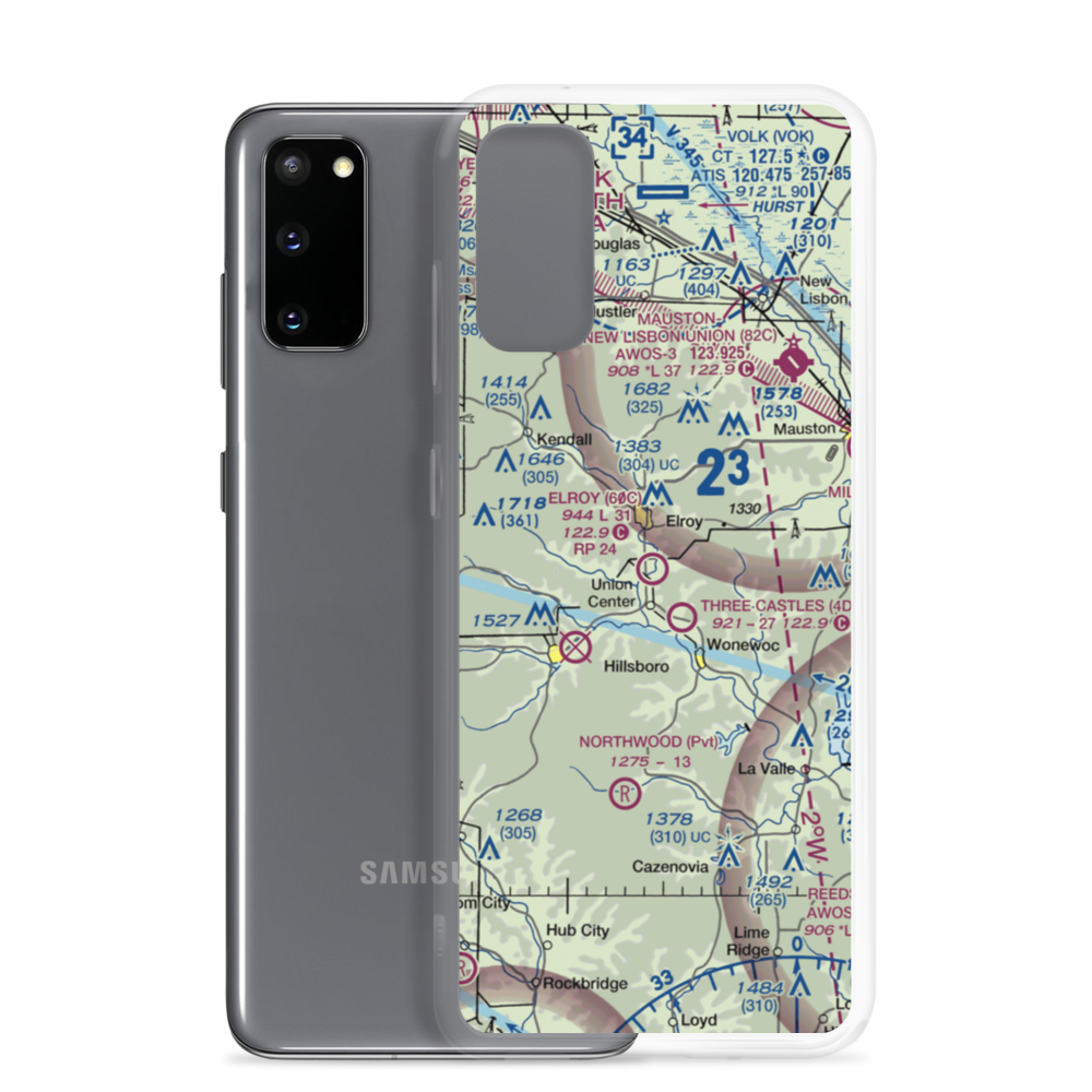 Elroy Municipal Airport (60C) VFR Sectional Samsung Case Samsung Galaxy S20 model shown