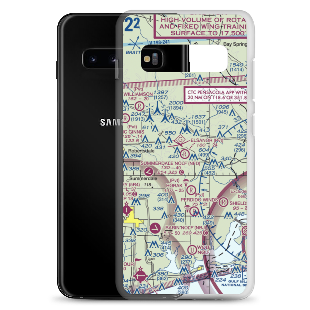 Elsanor Airport (1AL4) VFR Sectional Samsung Case Samsung Galaxy S10+ model shown