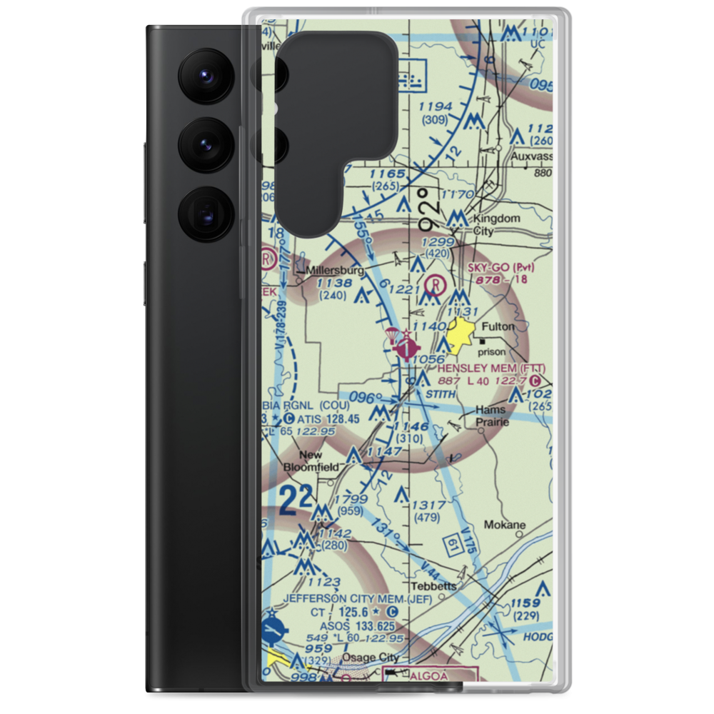 Elton Hensley Memorial Airport (FTT) VFR Sectional Samsung Case Samsung Galaxy S22 Ultra model shown