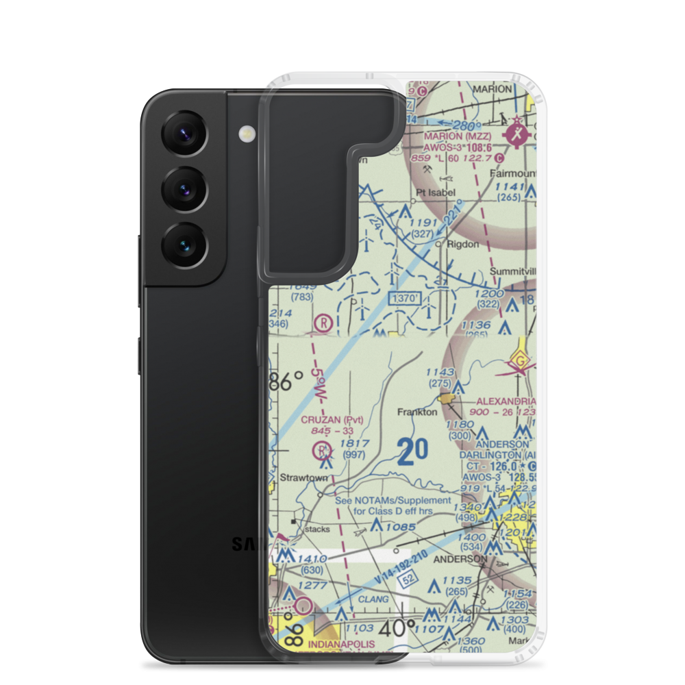 Elwood Airport (3I1) VFR Sectional Samsung Case Samsung Galaxy S22 model shown