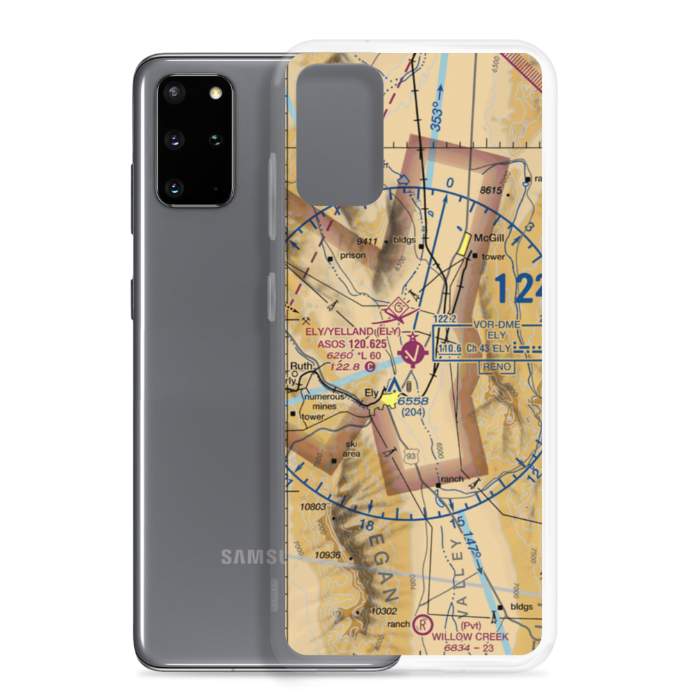 Ely Airport Yelland Field (ELY) VFR Sectional Samsung Case Samsung Galaxy S20 Plus model shown
