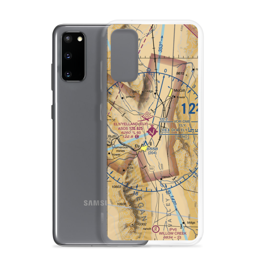 Ely Airport Yelland Field (ELY) VFR Sectional Samsung Case Samsung Galaxy S20 model shown
