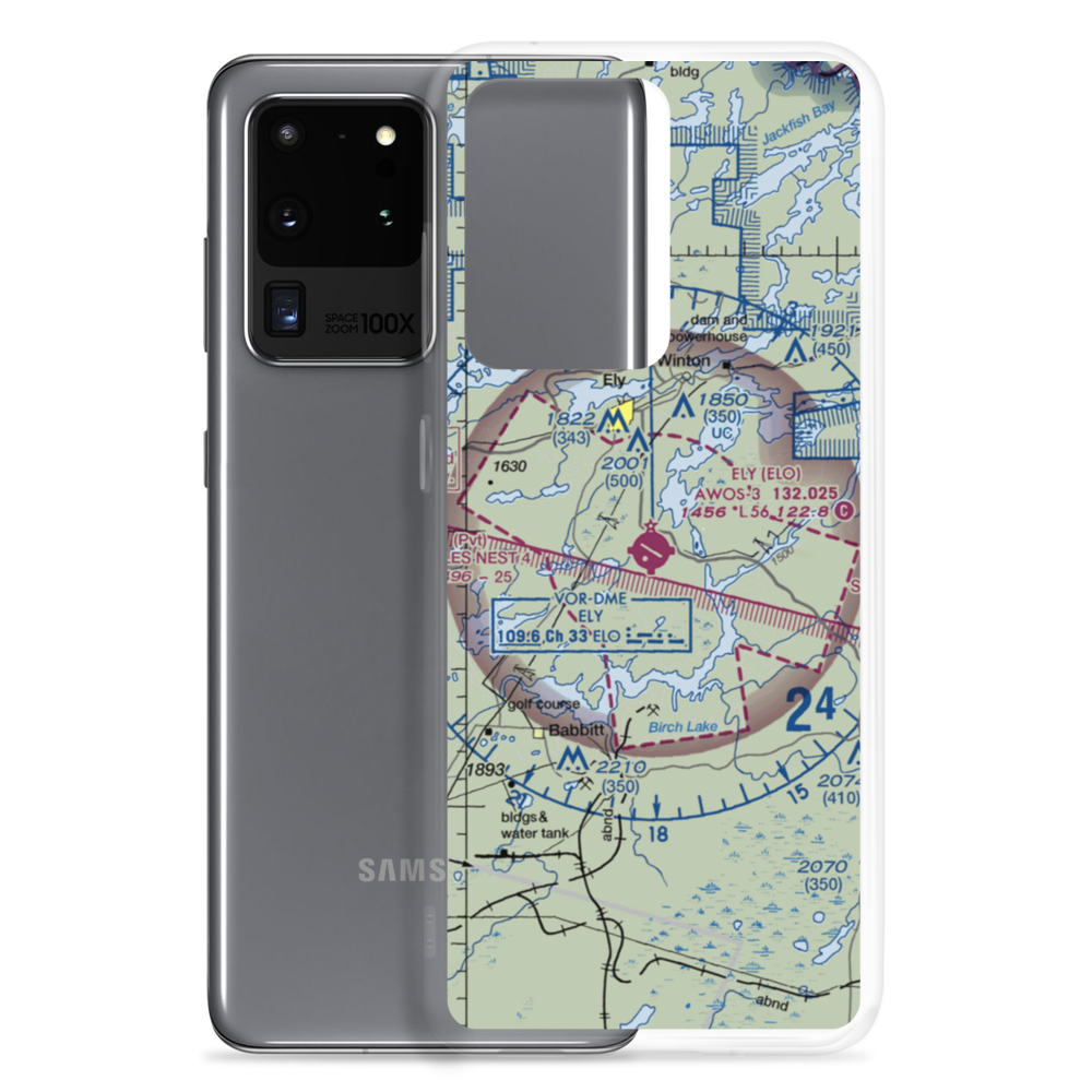 Ely Municipal Airport (ELO) VFR Sectional Samsung Case Samsung Galaxy S20 Ultra model shown