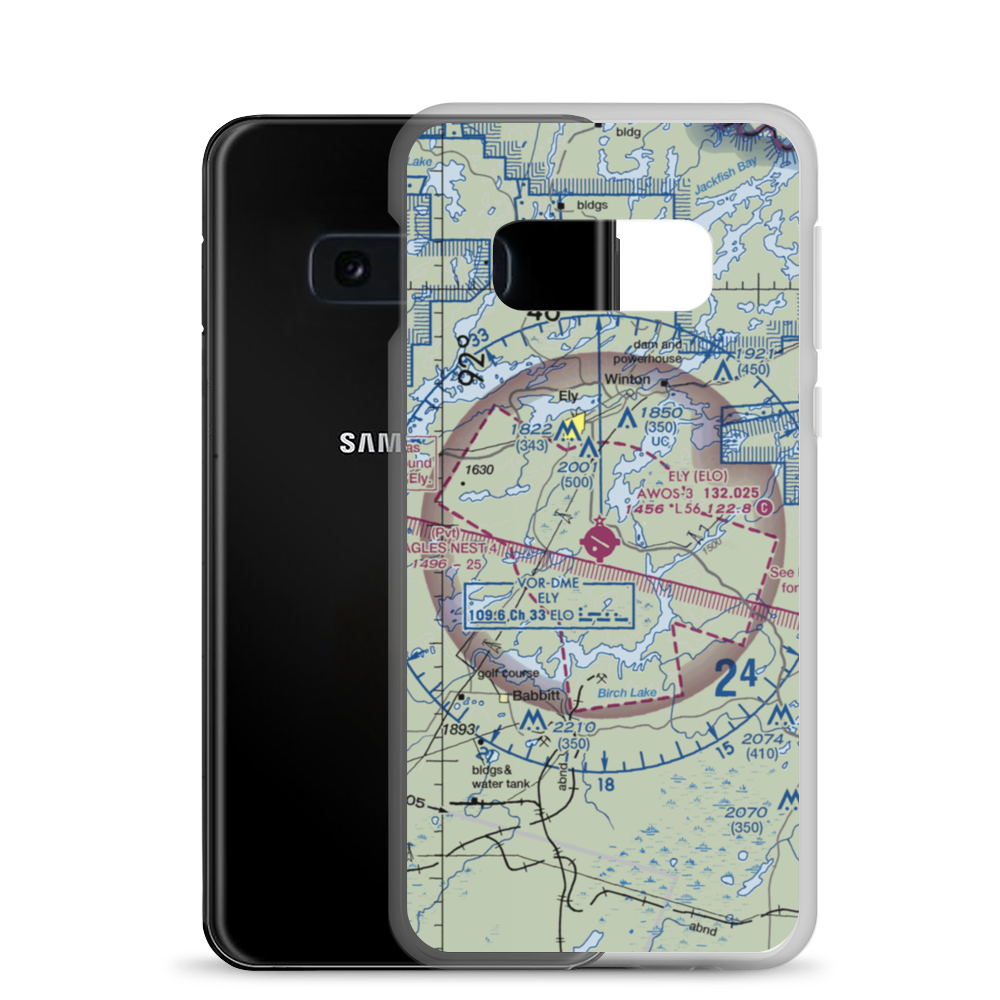 Ely Municipal Airport (ELO) VFR Sectional Samsung Case Samsung Galaxy S10e model shown