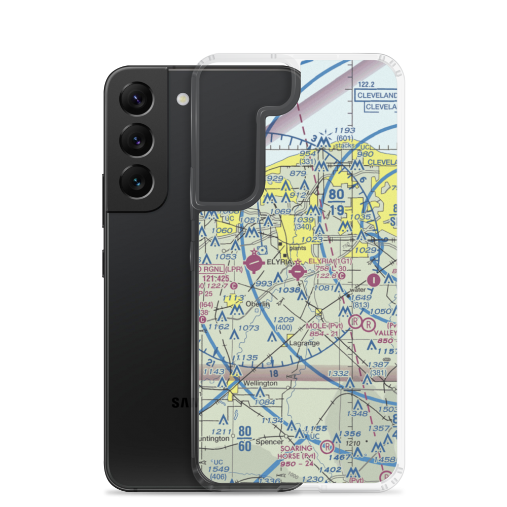 Elyria Airport (1G1) VFR Sectional Samsung Case Samsung Galaxy S22 model shown